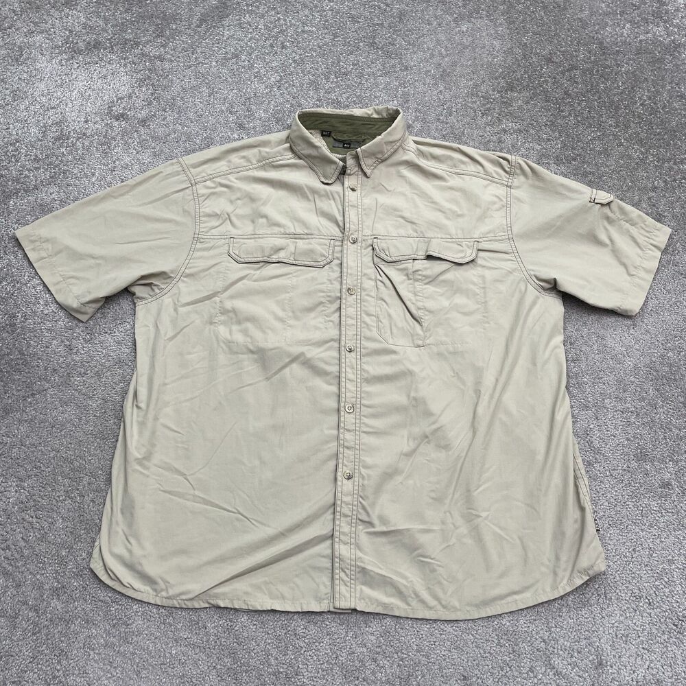 REI Men's Light Beige Casual Button Down Shirt